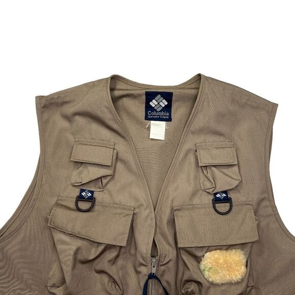 Columbia Fly Fishing Vest Sportswear Men's Size XXL Tan Vintage Fish Outdoor - Picture 3 of 8